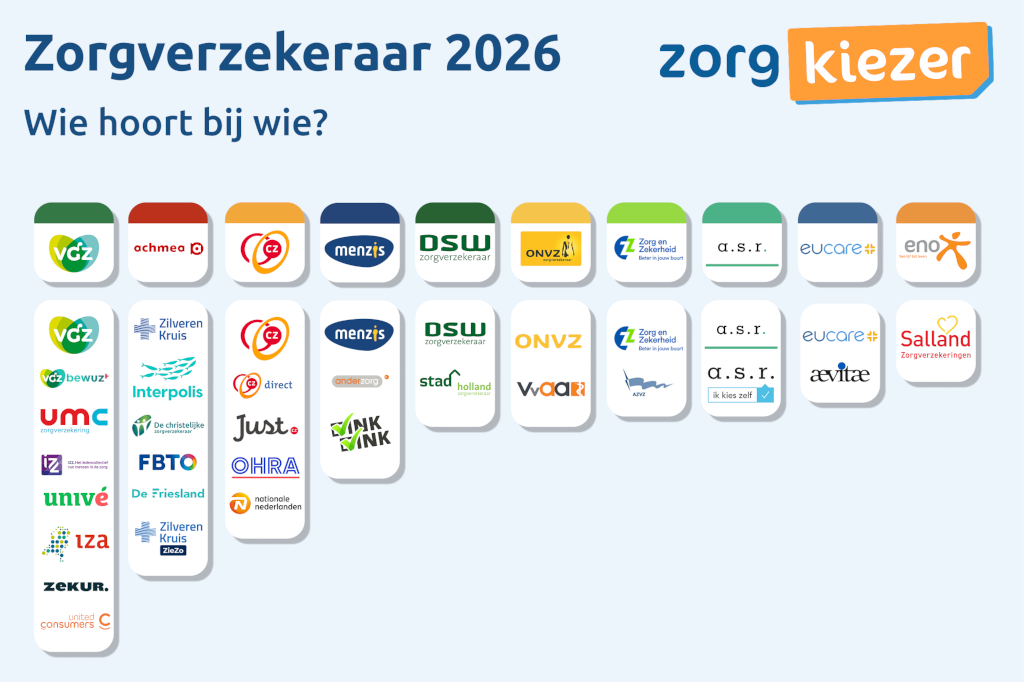 Zorgverzekeraars marktaandeel Infographic 2026